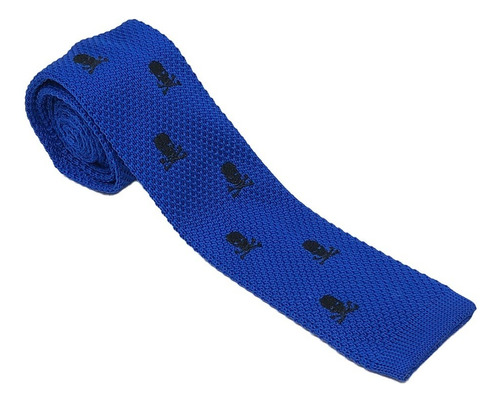 Corbata Vestir Tejida Moda Hombre Poliéster Premium Sarosa Color Azul