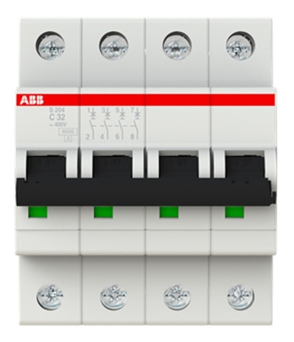 2cds254001r0324 Interruptor Termomagnetico 4p 6ka, 400 Vca