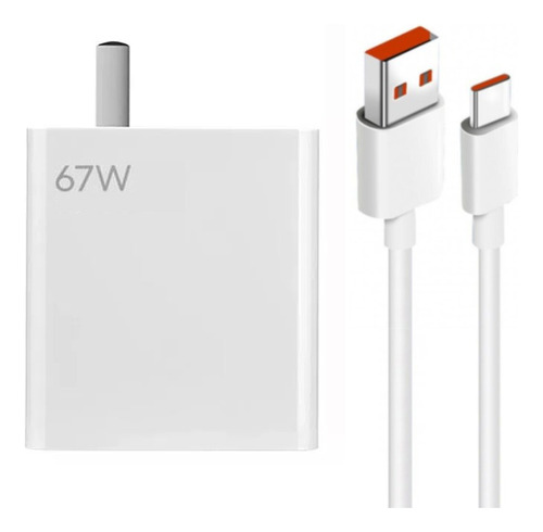 Cargador 67w Para Xiaomi 13 12 Mi 11 Ultra Poco X5 X4 F5 F4 Blanco