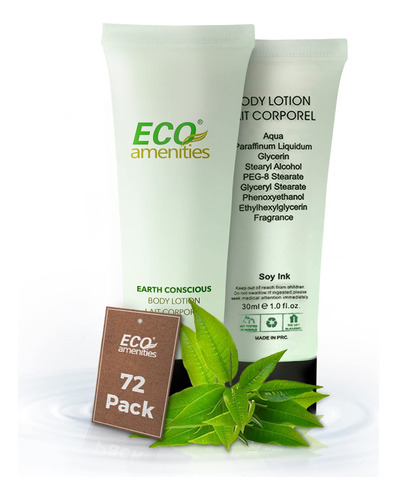 Eco Amenities - Tubo Transparente Con Tapa Para El Cuerpo De