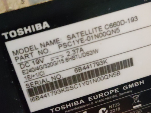 Tarjeta Madre Toshiba C660d ( Versión Amd )