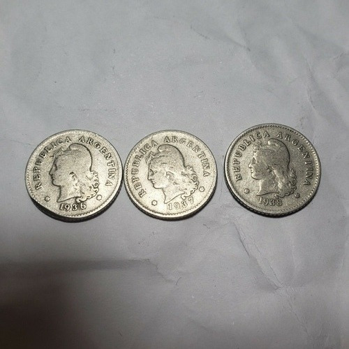 Lote 3 Monedas 10 Centavos Años 1936 - 1937 - 1938 - Permuto