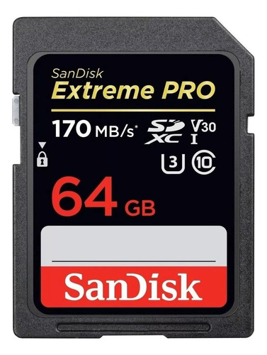 Tarjeta Sd Xc 64 Gb Uhs-i U3 Extreme Pro 170 Mb/s Sandisk