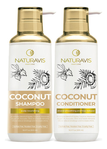Set De Champú Y Acondicionador Naturavis Coconut Con Aceite