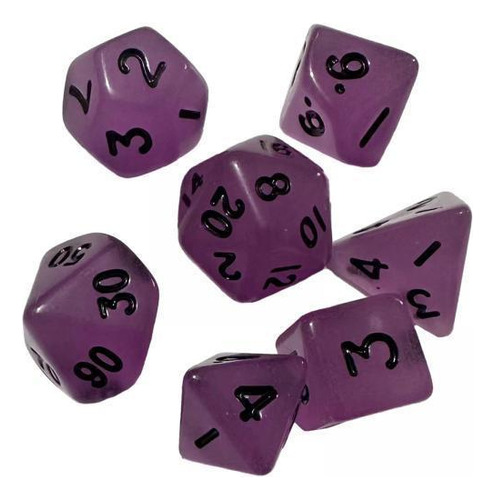 6 Juego De Dados Luminosos De 7 Piezas D4-d20 Para Juegos De