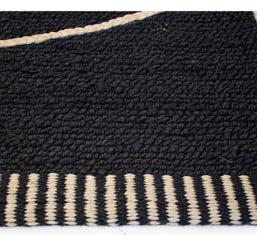 Tapete Decorativo Yute Dib Trace 120x170 Cm Modelo Black Ancho 120 Cm Color Negro Largo 170 Cm