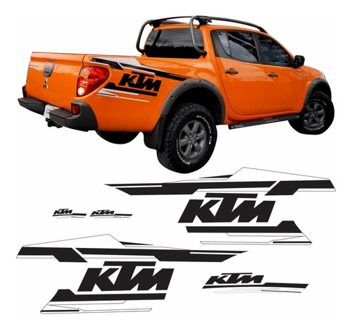 Kit Adesivo Capo Lateral Modelo L200 Ktm 2010 Até 2015 