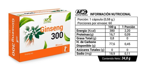 Anc Ginseng Rojo 60 Caps