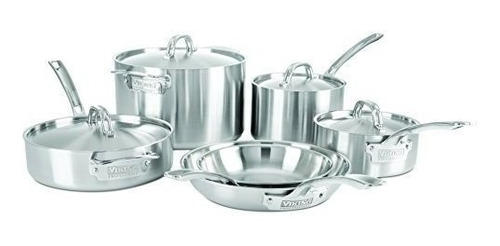 Batería De Cocina 10 Piezas Viking Culinary Plateado