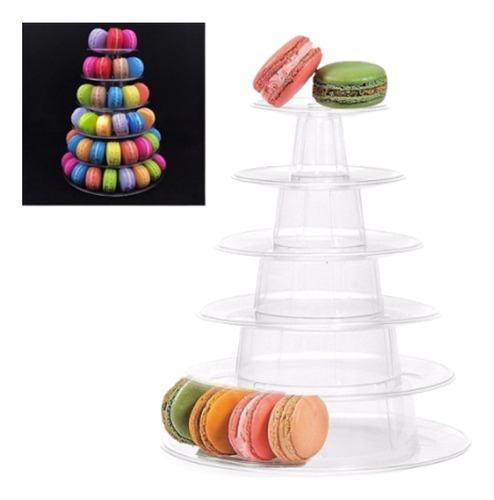 Torre Macaron  6 Pisos    23cm  * 26  Usa  Pvc -   Plastica 