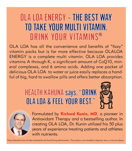 Ola Loa: Energizante Naranja Con Vitaminas Y Aminoácidos