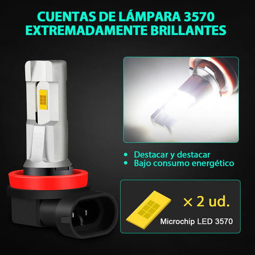 2x Bombillas Led De Luz Antiniebla H11 Luz Antiniebla Blanca