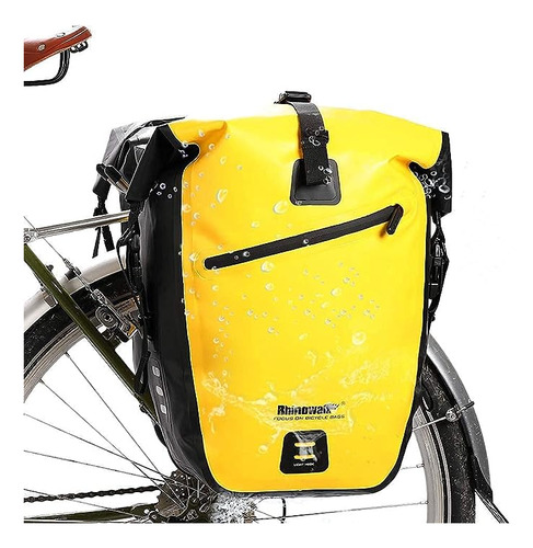 Alforja Bolso Para Bicicletas Rhinowalk Color Amarillo 27l