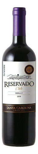 Vinho Tinto Chileno Reservado Merlot 750ml Santa Carolina