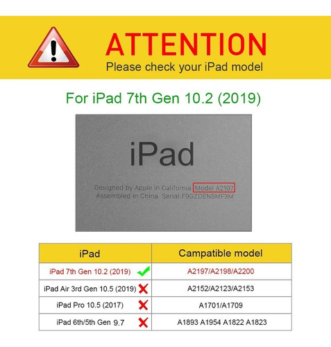 Imagen 2 de 6 de Case Fintie iPad 10.2 7gen 8va 2019 Smart Portalápiz Negra