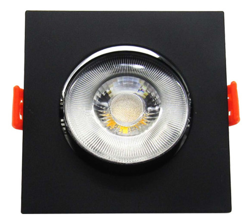 Ojo De Buey Led Cuadrado Negro 5w Luz Blanca 6500k