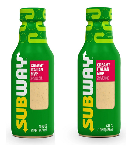 Pack 2 Salsas Aderezo Subway Creamy Italian Mvp 473ml