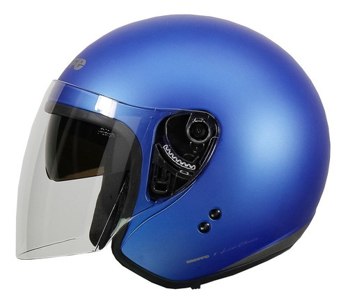Capacete Moto Bieffe Allegro Classic Aberto Cor Azul Metalizado Fosco com Grafite Tamanho do capacete 60