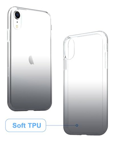 Funda Para iPhone XR Gradient Negro Delgado Suave Transparen