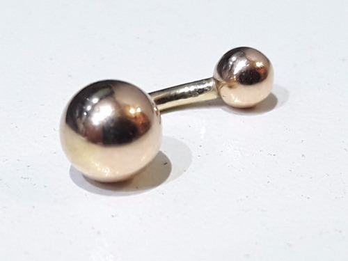 Piercing Oro 18k Ombligo 2 Bolitas Envío Gratís Garantía