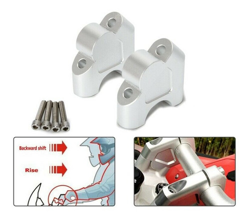 Imagen 3 de 9 de Risers Elevadores De Manillar Para Motos Bmw 1200gs Y 1250gs