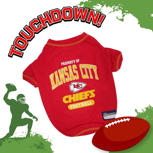 Camiseta Nfl Kansas City Chiefs Para Perros Y Gatos, Talla M