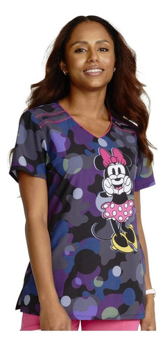  Top Clínico Estampad Minnie Morado Cherokee Tooniforms Mndm