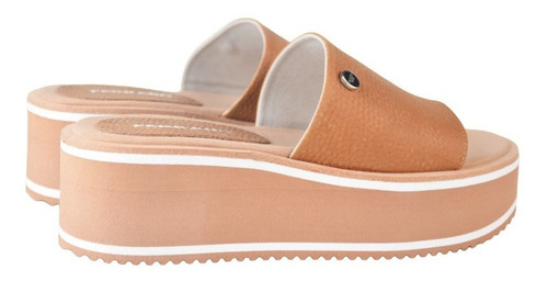 Zuecos Sandalias Bajos De Mujer De Cuero Pratt - Ferraro