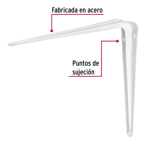 Jgo De Escuadras Estante 10 PLG X 12 PLG 12 Pz Truper Blanca