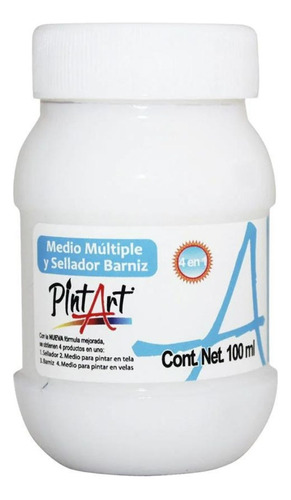 Medio Multiple Sellador Barniz 100ml Pintart Acabado Mate Color Blanco