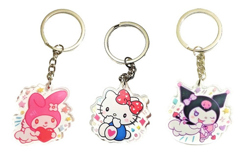 Genial Set De Llaveros Hello Kitty Kuromy My Melody Acrilico
