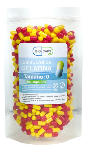 Capsulas Vacias De Gelatina Rojo/amarillo Nro 0 (500 Und)