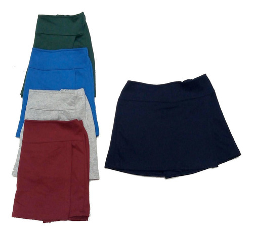 Pollera Pantalón Short Con Tapa Algodón 2 Al 14 Pack X6