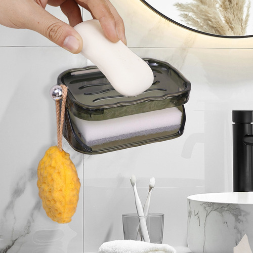 Jabonera De Doble Capa Con Gancho Para Desagüe De Baño