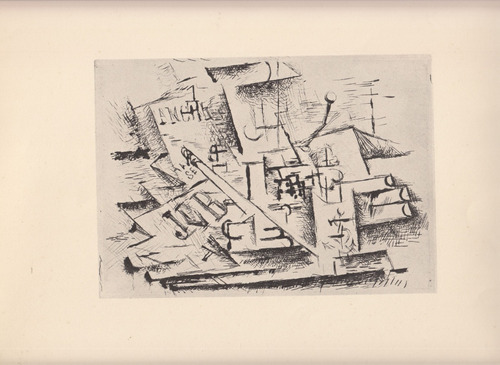 Arte Francia Lamina Grabado De Georges Braque Composicion