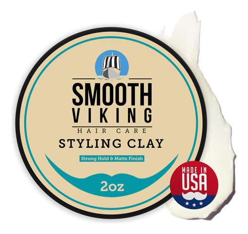 Arcilla Para El Cabello Smooth Viking Strong Hold, Acabado M