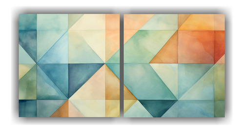 80x40cm Cuadros Decorativos Geometría Abstracta Acuarela Re