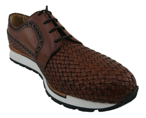 Tenis Caballero Casual Franco Cuadra Color Almendra De Piel