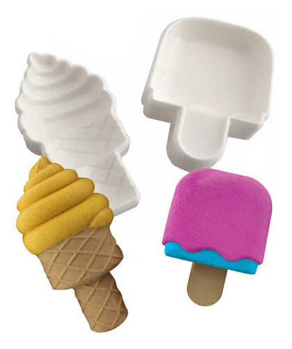 2 Moldes Paleta Helado Pastel Cupcake Decoracion Reposteria 