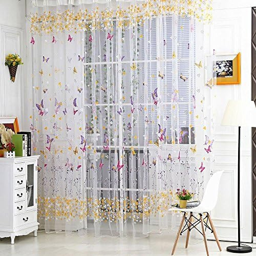 Yueton 1 Pieza 110,2*39,4 Hermoso Patrón De Mariposa Puerta