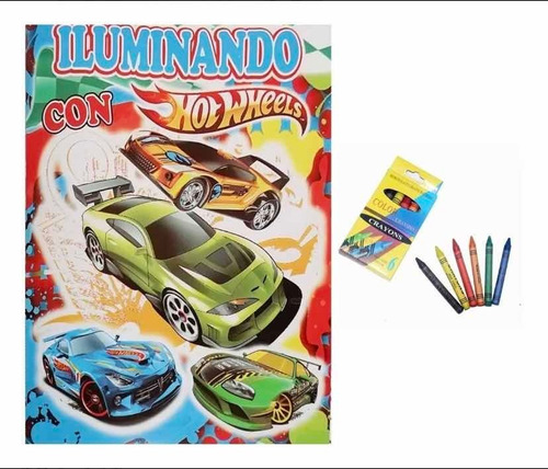 Hotwheels 30 Libros Para Colorear Libros Crayolas 30 Piezas