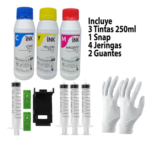 Kit Para Recargar Cartucho Color Hp22 46 122 664xl 662xl 