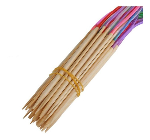 Kit 18 Agulhas Tricô Circular 40 Cm Bambu Promoção Barato