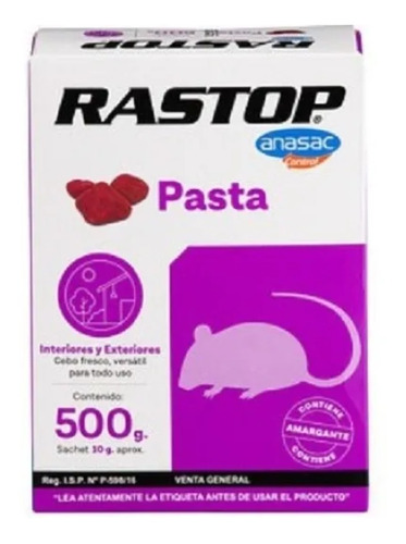 Veneno Raton Anasac 1/2 Kg Rastop Pasta 
