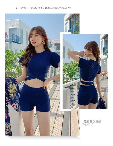 Traje De Baño Divide Slim Fit Para Mujer, 3 Piezas, Falda La