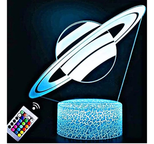 ~? Saturn Night Light, Lámpara De Ilusión 3d Saturn Lights F