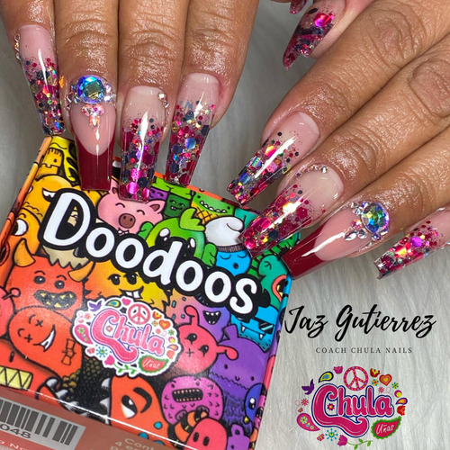 Coleccion De Acrilicos Doodoos 4 Pzas. Chula Nails