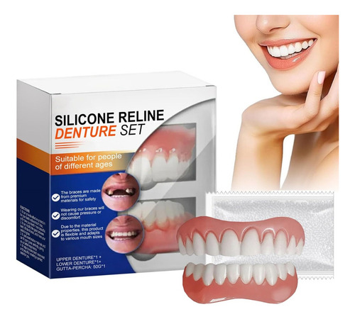 Gujuego De Dentaduras De Silicona Reline, Kit De Dentadura