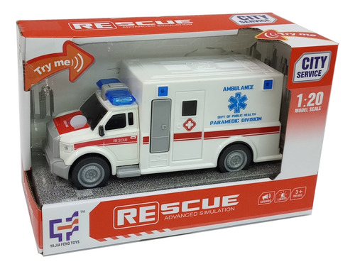 Ambulancia City Service Friccion Luz Sonido Ploppy 140140