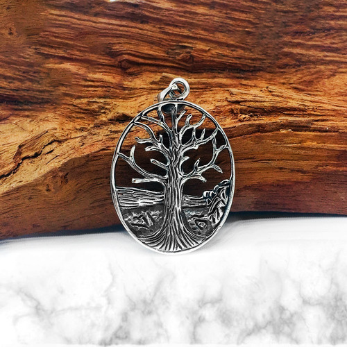 Colgante Grande Árbol De La Vida Plata Nacional 925